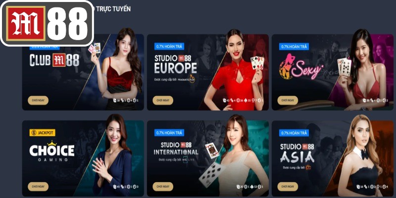 Casino M88 mô phỏng sòng bài chân thực, sinh động