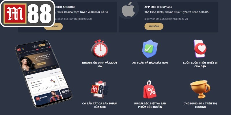 Chi tiết tải app M88 tương ứng với mỗi hệ điều hành